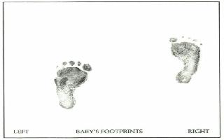 Emily's first footprints. How tiny!
